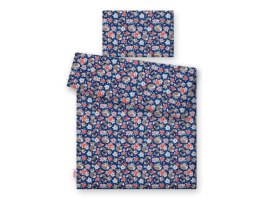 Bobono Pościel dla dzieci 2-częściowa bawełniana 120x90 cm - lisia rodzinka na niebieskim