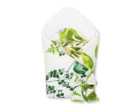 Bobono Rożek dla niemowląt z wiązaniem 2w1 usztywniany i miękki - eukaliptus