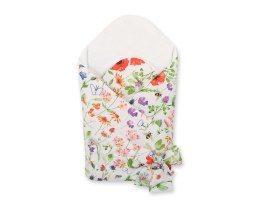 Bobono Rożek dla niemowląt z wiązaniem 2w1 usztywniany i miękki - łąka