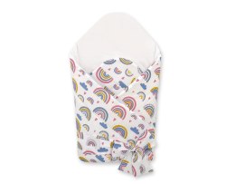 Bobono Rożek dla niemowląt z wiązaniem 2w1 usztywniany i miękki - tęcza