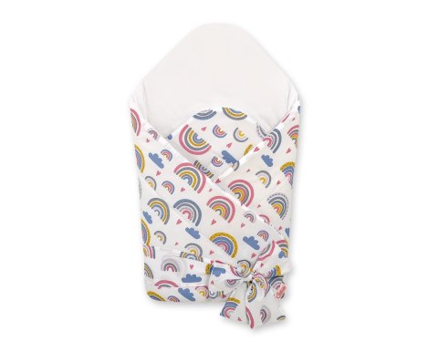 Bobono Rożek dla niemowląt z wiązaniem 2w1 usztywniany i miękki - tęcza