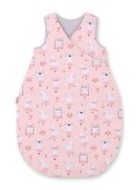 Bobono Śpiworek dla dzieci bawełniany M 3-12 mcy TOG 2.5 całoroczny ocieplany - króliczki baletnice różowe