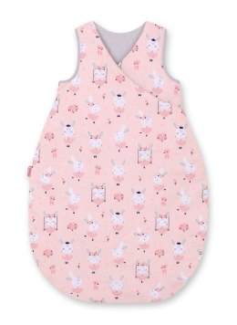 Bobono Śpiworek dla dzieci bawełniany M 3-12 mcy TOG 2.5 całoroczny ocieplany - króliczki baletnice różowe