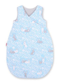 Bobono Śpiworek dla dzieci bawełniany M 3-12 mcy TOG 2.5 całoroczny ocieplany - króliczki niebieskie