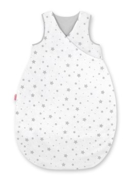 Bobono Śpiworek dla dzieci bawełniany M 3-12 mcy TOG 2.5 całoroczny ocieplany - mini gwiazdki szare