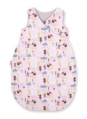 Bobono Śpiworek dla dzieci bawełniany M 3-12 mcy TOG 2.5 całoroczny ocieplany - misie i jeżyki różowe
