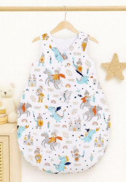 Bobono Śpiworek dla dzieci bawełniany M 3-12 mcy TOG 2.5 całoroczny ocieplany - rycerzyki i smoki