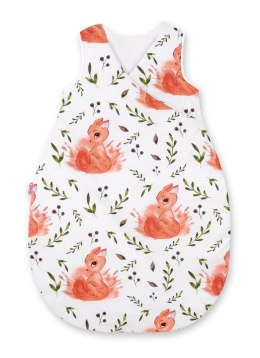 Bobono Śpiworek dla dzieci bawełniany M 3-12 mcy TOG 2.5 całoroczny ocieplany - wiewiórki białe