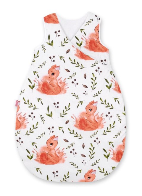 Bobono Śpiworek dla dzieci bawełniany M 3-12 mcy TOG 2.5 całoroczny ocieplany - wiewiórki białe