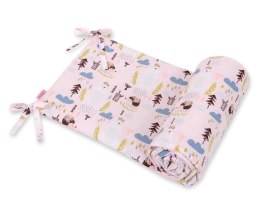 Bobono Uniwersalny ochraniacz do łóżeczka - misie i jeżyki różowe
