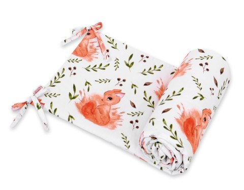 Bobono Uniwersalny ochraniacz do łóżeczka - wiewiórki białe