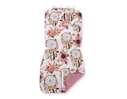 Bobono Wkładka do wózka BOBONO minky - łapacze snów kwiatowe/róż retro
