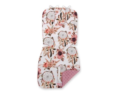 Bobono Wkładka do wózka BOBONO minky - łapacze snów kwiatowe/róż retro