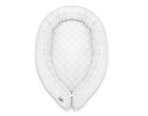 My Sweet Baby 2w1 - Kokon niemowlęcy pikowany - ochraniacz wąż - biały