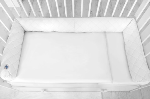 My Sweet Baby 2w1 - Kokon niemowlęcy pikowany - ochraniacz wąż - biały