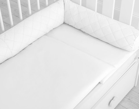 My Sweet Baby 2w1 - Kokon niemowlęcy pikowany - ochraniacz wąż - biały