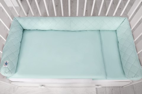 My Sweet Baby 2w1 - Kokon niemowlęcy pikowany - ochraniacz wąż - miętowy