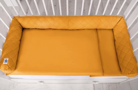 My Sweet Baby 2w1 - Kokon niemowlęcy pikowany - ochraniacz wąż - musztardowy