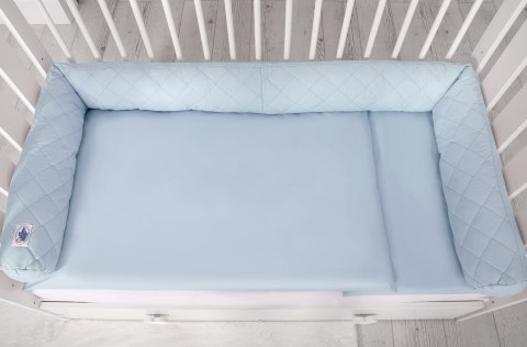 My Sweet Baby 2w1 - Kokon niemowlęcy pikowany - ochraniacz wąż - niebieski