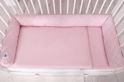My Sweet Baby 2w1 - Kokon niemowlęcy pikowany - ochraniacz wąż - różowy