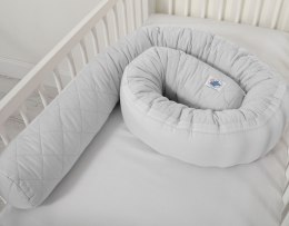 My Sweet Baby 2w1 - Kokon niemowlęcy pikowany - ochraniacz wąż - szary