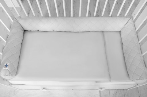 My Sweet Baby 2w1 - Kokon niemowlęcy pikowany - ochraniacz wąż - szary