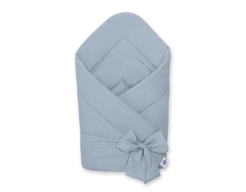 My Sweet Baby Dwustronny rożek dla niemowląt miękki bawełniany z wiązaniem - brudny niebieski