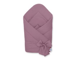 My Sweet Baby Dwustronny rożek dla niemowląt miękki bawełniany z wiązaniem - retro róż