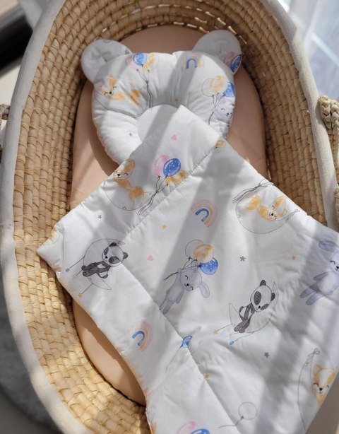 My Sweet Baby Kołderka z wypełnieniem i poduszka profilowana Miś - zestaw 2cz. - baloniki