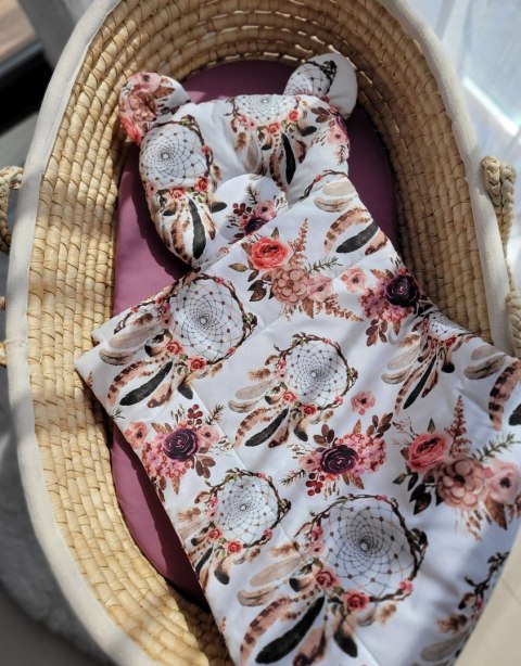 My Sweet Baby Kołderka z wypełnieniem i poduszka profilowana Miś - zestaw 2cz. - łapacze snów kwiatowe