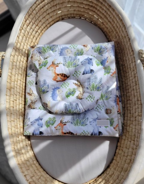 My Sweet Baby Kołderka z wypełnieniem i poduszka profilowana Miś - zestaw 2cz. - leśna przygoda