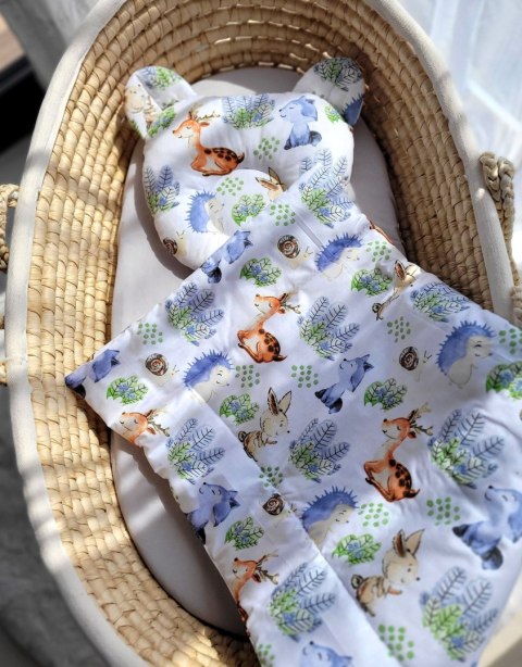 My Sweet Baby Kołderka z wypełnieniem i poduszka profilowana Miś - zestaw 2cz. - leśna przygoda