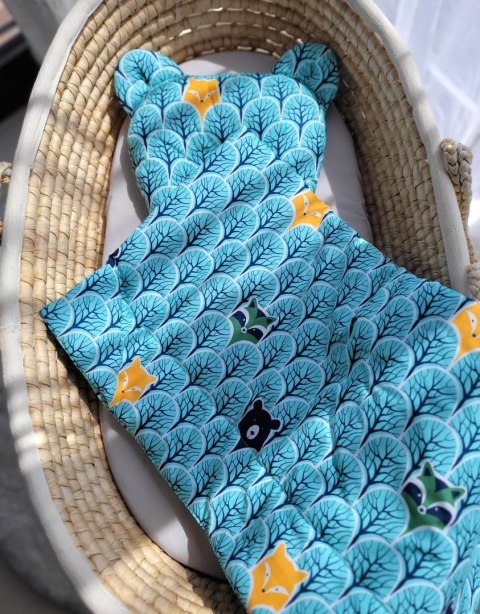 My Sweet Baby Kołderka z wypełnieniem i poduszka profilowana Miś - zestaw 2cz. - miętowy las