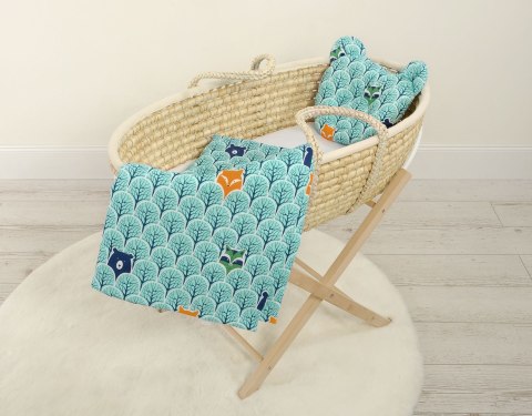 My Sweet Baby Kołderka z wypełnieniem i poduszka profilowana Miś - zestaw 2cz. - miętowy las