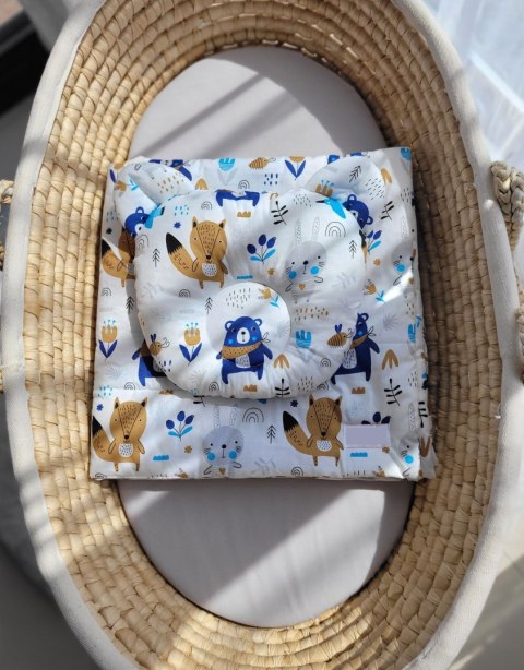 My Sweet Baby Kołderka z wypełnieniem i poduszka profilowana Miś - zestaw 2cz. - misie granatowe