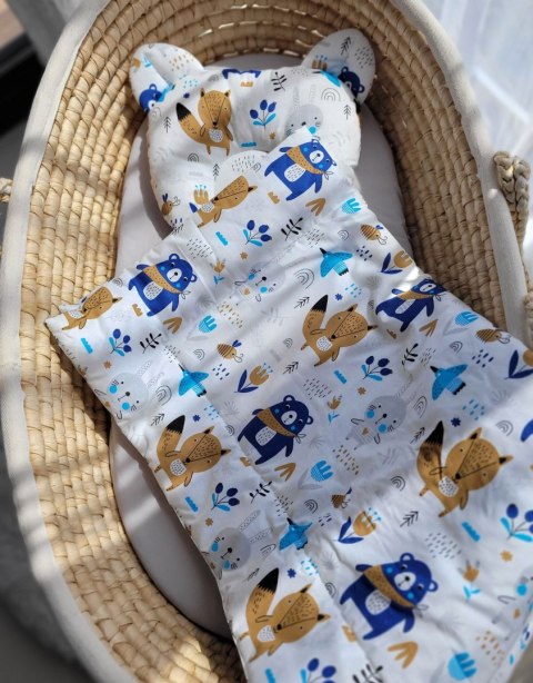 My Sweet Baby Kołderka z wypełnieniem i poduszka profilowana Miś - zestaw 2cz. - misie granatowe