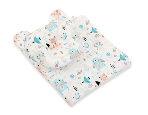 My Sweet Baby Kołderka z wypełnieniem i poduszka profilowana Miś - zestaw 2cz. - misie niebieskie