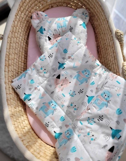 My Sweet Baby Kołderka z wypełnieniem i poduszka profilowana Miś - zestaw 2cz. - misie niebieskie