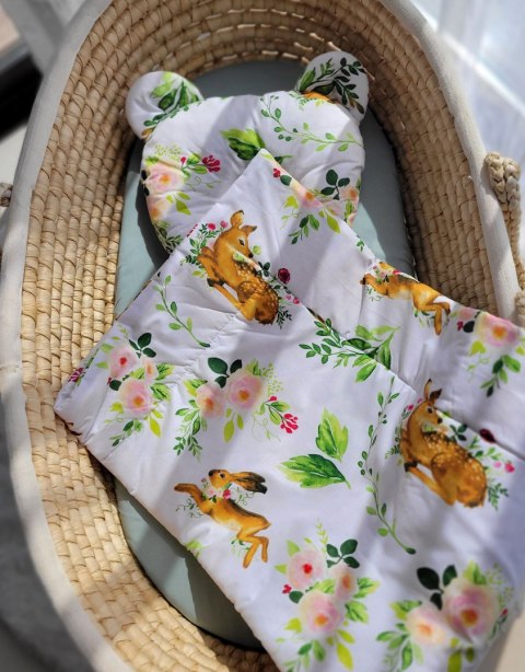 My Sweet Baby Kołderka z wypełnieniem i poduszka profilowana Miś - zestaw 2cz. - w lesie