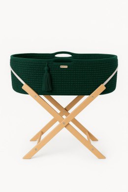 My Sweet Baby Kosz Mojżesza BOHO Handmade ze stojakiem - butelkowa zieleń