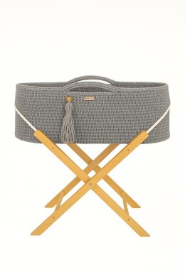 My Sweet Baby Kosz Mojżesza BOHO Handmade ze stojakiem - ciemny szary