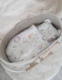 My Sweet Baby Kosz Mojżesza BOHO Handmade ze stojakiem - jasny beżowy