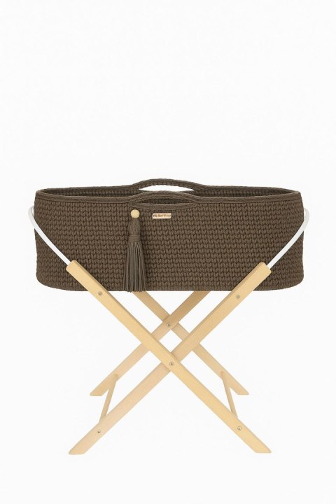 My Sweet Baby Kosz Mojżesza BOHO Handmade ze stojakiem - mocca