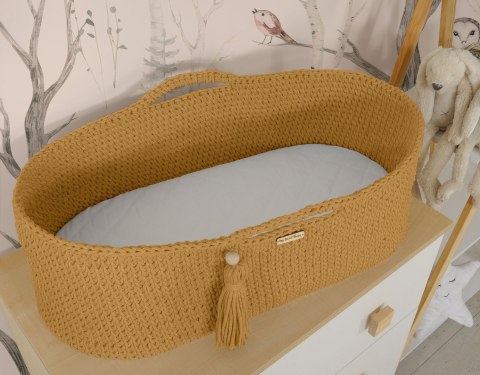 My Sweet Baby Kosz Mojżesza BOHO Handmade ze stojakiem - musztardowy