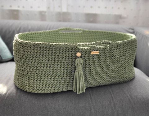 My Sweet Baby Kosz Mojżesza BOHO Handmade ze stojakiem - pistacja