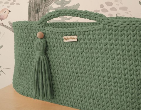 My Sweet Baby Kosz Mojżesza BOHO Handmade ze stojakiem - pistacja