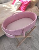 My Sweet Baby Kosz Mojżesza BOHO Handmade ze stojakiem - różowy