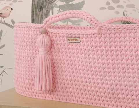 My Sweet Baby Kosz Mojżesza BOHO Handmade ze stojakiem - różowy