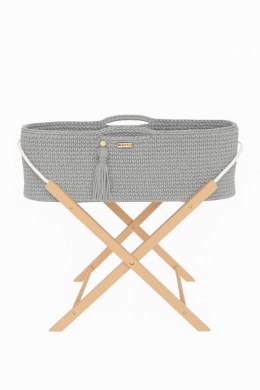 My Sweet Baby Kosz Mojżesza BOHO Handmade ze stojakiem - szary