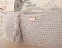 My Sweet Baby Kosz Mojżesza BOHO bawełniany Handmade z materacykiem - jasny beżowy